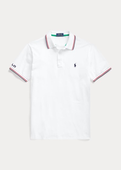 Polos Polo Ralph Lauren Hombre Blancos - Custom Slim Fit Mesh - WLDKS4389